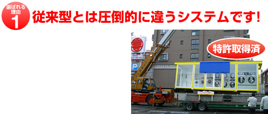従来型とは圧倒的に違うシステムです